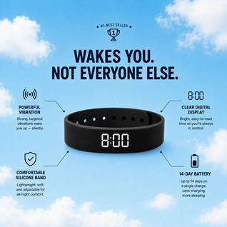 SilentBuzz Vibrating Alarm Watch – No Sound, No Snooze, No Excuses